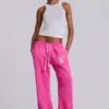 Cleo slouchy bootcut-jogger in roze