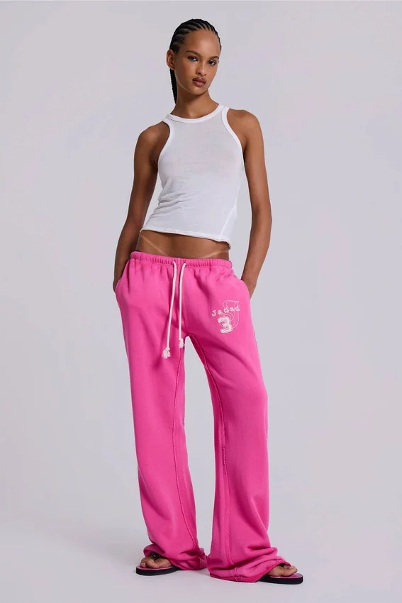 Cleo slouchy bootcut-jogger in roze