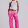 Cleo slouchy bootcut-jogger in roze