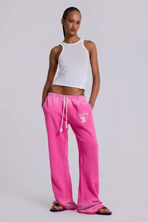 Cleo slouchy bootcut-jogger in roze
