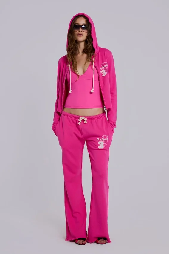 Cleo slouchy bootcut-jogger in roze