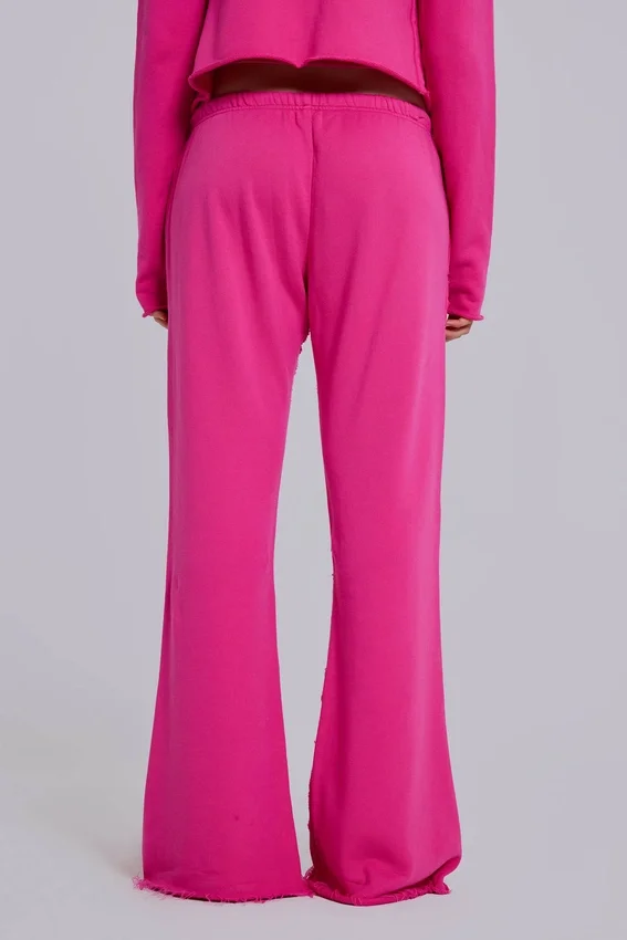 Cleo slouchy bootcut-jogger in roze
