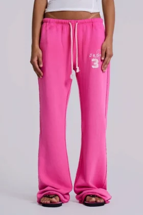Cleo slouchy bootcut-jogger in roze