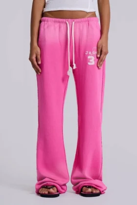 Cleo slouchy bootcut-jogger in roze