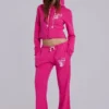 Cleo slouchy bootcut-jogger in roze
