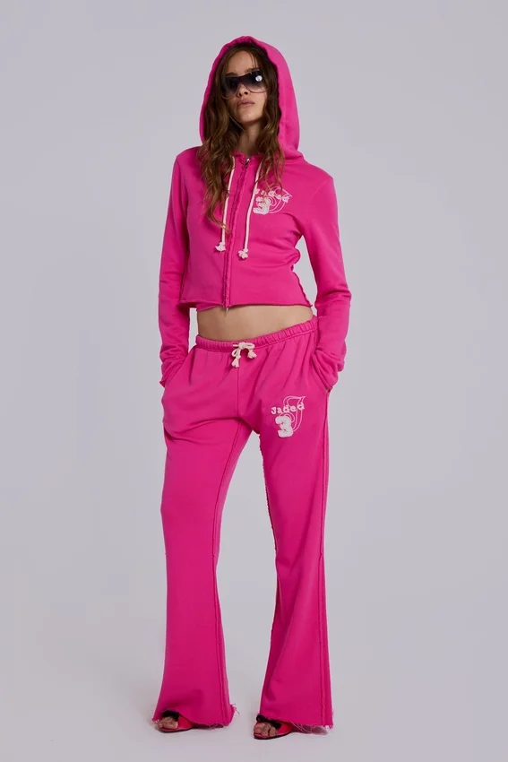 Cleo slouchy bootcut-jogger in roze