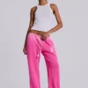 Cleo slouchy bootcut-jogger in roze