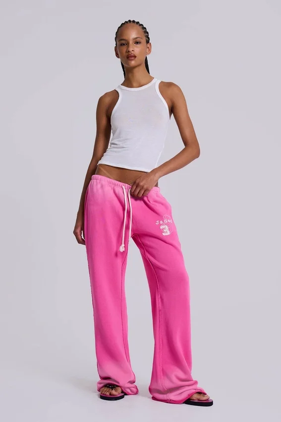 Cleo slouchy bootcut-jogger in roze