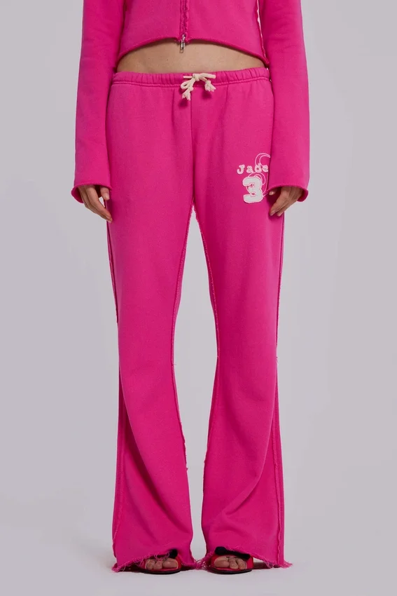 Cleo slouchy bootcut-jogger in roze