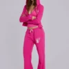Cleo slouchy bootcut-jogger in roze