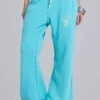 Cleo slouchy bootcut-jogger in turquoise