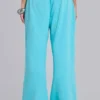 Cleo slouchy bootcut-jogger in turquoise