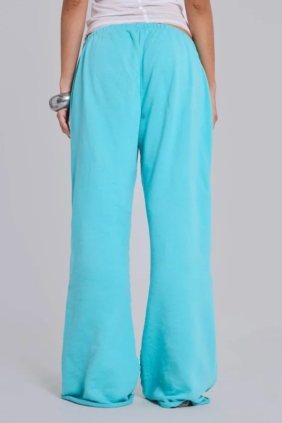 Cleo slouchy bootcut-jogger in turquoise