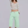 Cleo slouchy cropped joggingbroek in mint