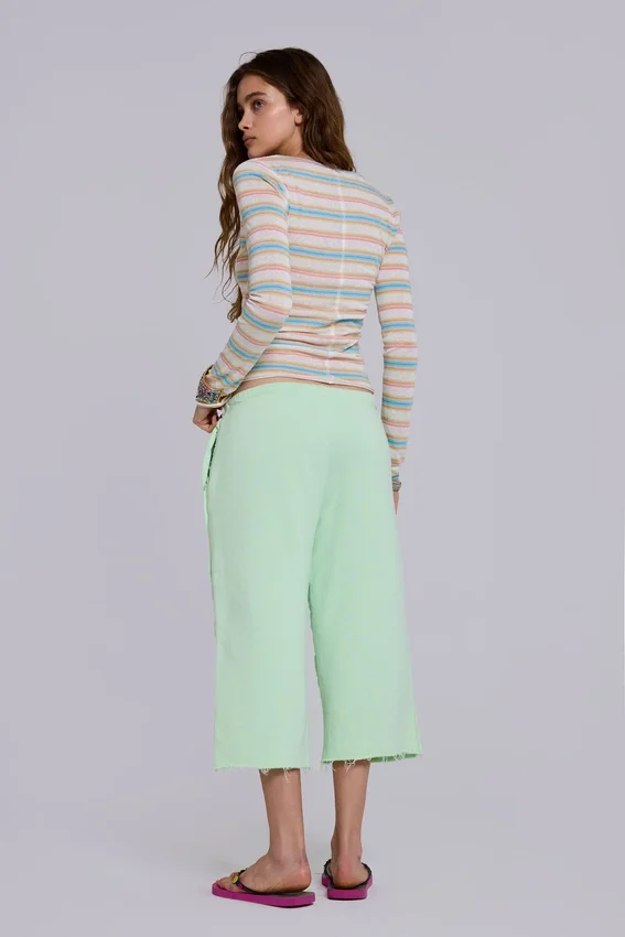 Cleo slouchy cropped joggingbroek in mint