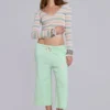 Cleo slouchy cropped joggingbroek in mint