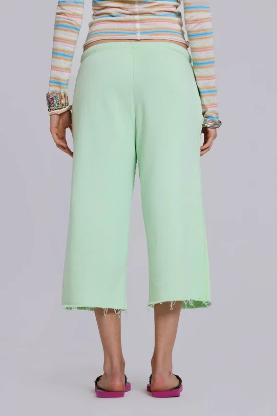 Cleo slouchy cropped joggingbroek in mint