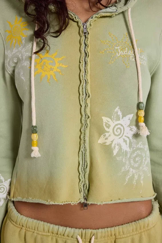Cleo Sunfade hoodie met doorlopende rits