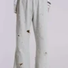 Cleo versleten, slouchy jogger met bootcut