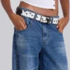 Colossus Jeans met studs in middenblauwe wassing