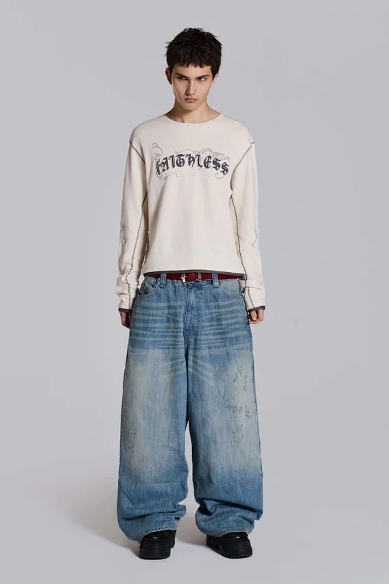 Colossus Jeans XL met lichte wassing en slub-effect