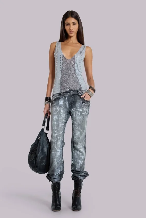 Cooper-jeans met pailletten en bootcut