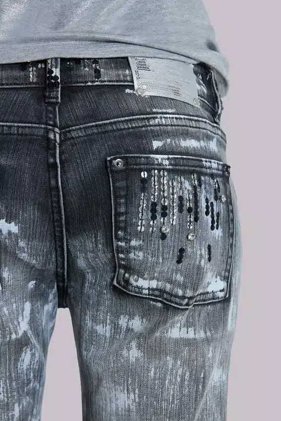Cooper-jeans met pailletten en bootcut