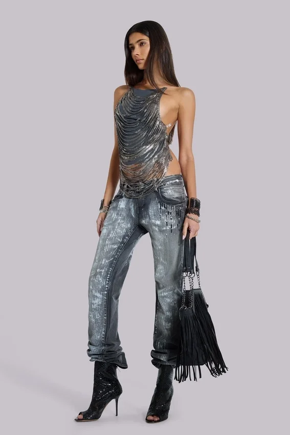 Cooper-jeans met pailletten en bootcut