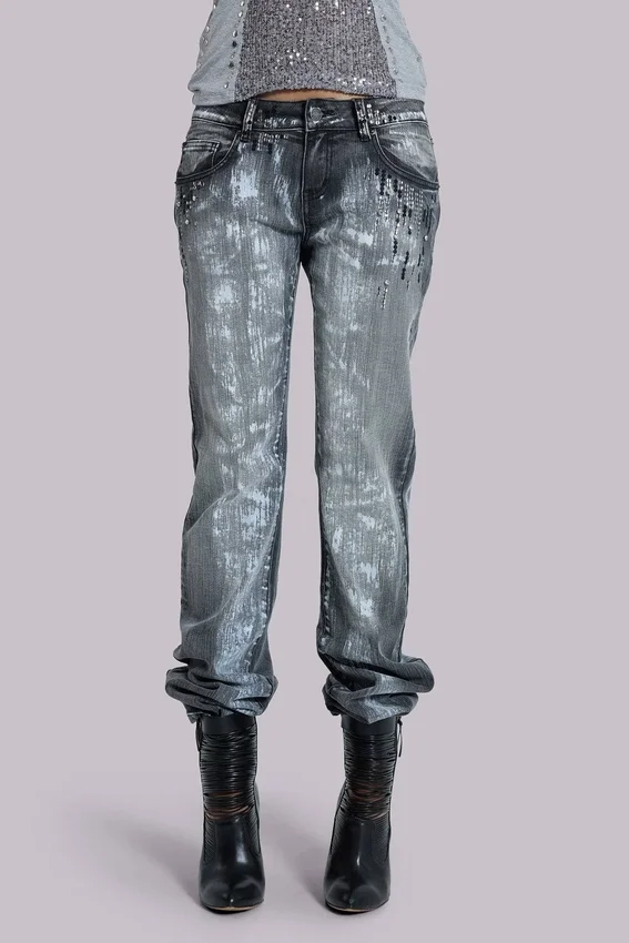 Cooper-jeans met pailletten en bootcut