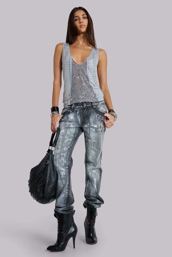 Cooper-jeans met pailletten en bootcut