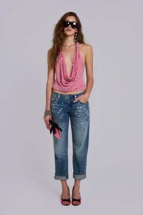 Cooper versierde cropped Jeans