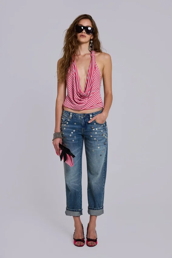 Cooper versierde cropped Jeans