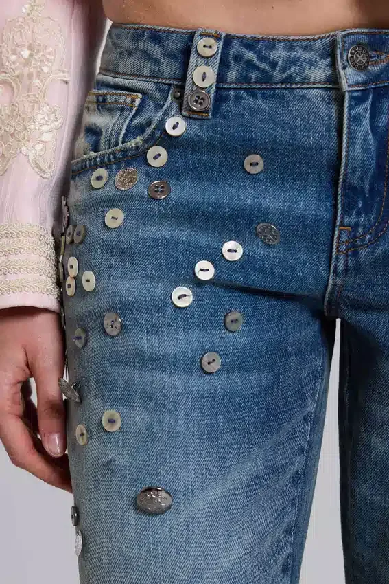 Cooper versierde cropped Jeans