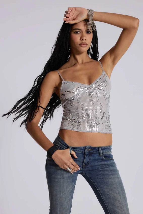 Cosmic top met pailletten