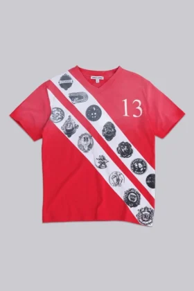 Crest T-shirt met V-hals