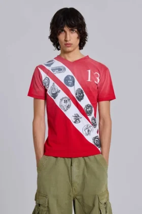Crest T-shirt met V-hals