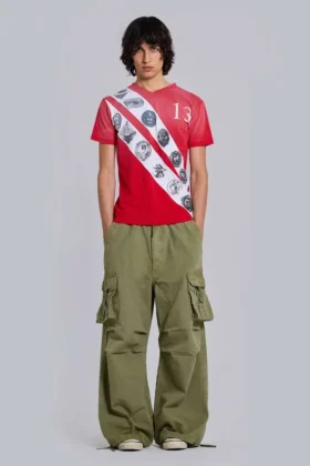 Crest T-shirt met V-hals