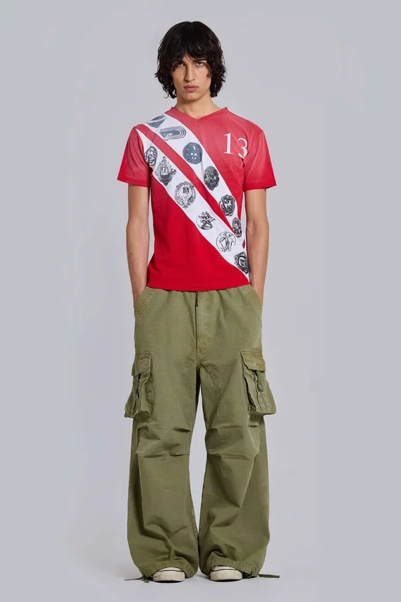 Crest T-shirt met V-hals