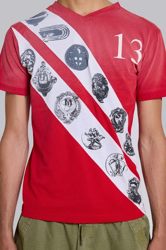 Crest T-shirt met V-hals
