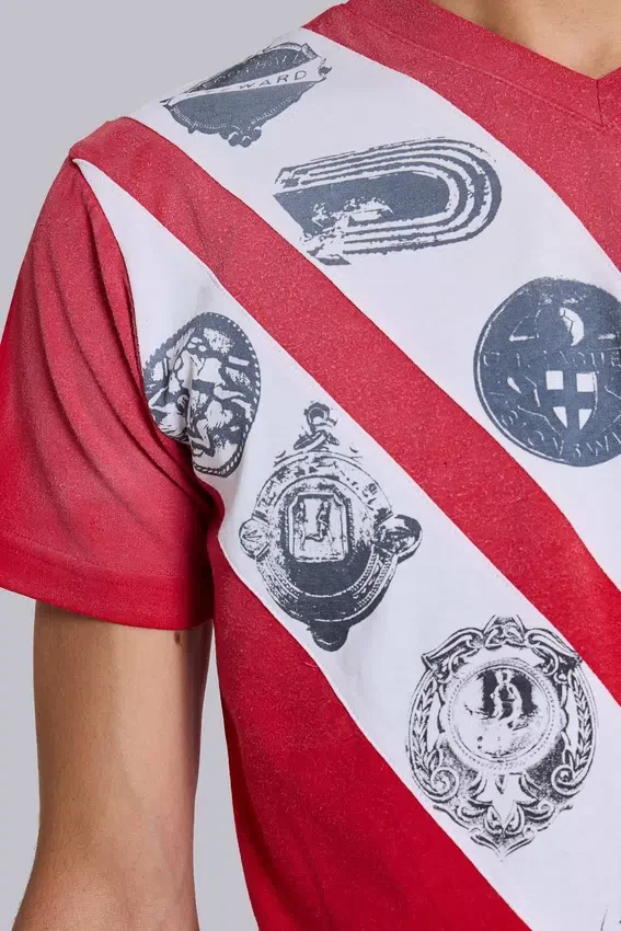 Crest T-shirt met V-hals