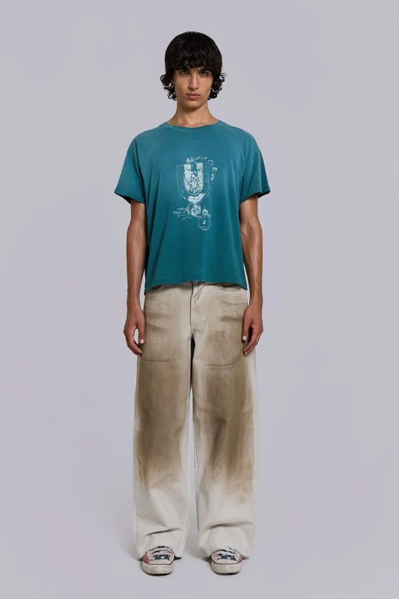 Cropped T-shirt met embleem