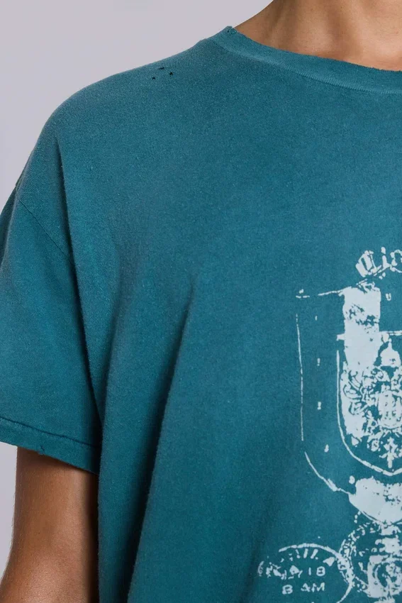 Cropped T-shirt met embleem