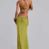 Darlyn gedrapeerde rugloze maxi-jurk