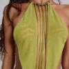 Darlyn gedrapeerde rugloze maxi-jurk