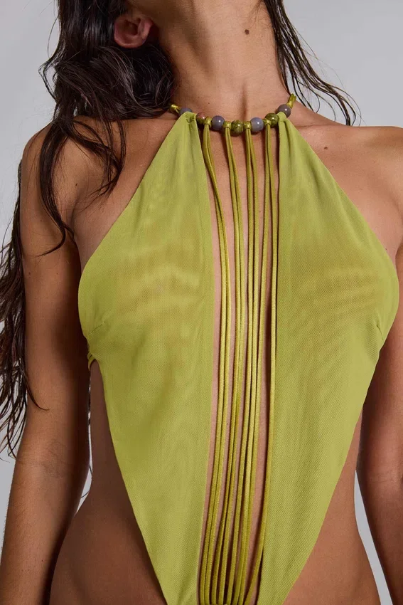 Darlyn gedrapeerde rugloze maxi-jurk