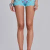 Deline kanten minishort in turkoois