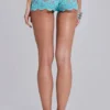 Deline kanten minishort in turkoois