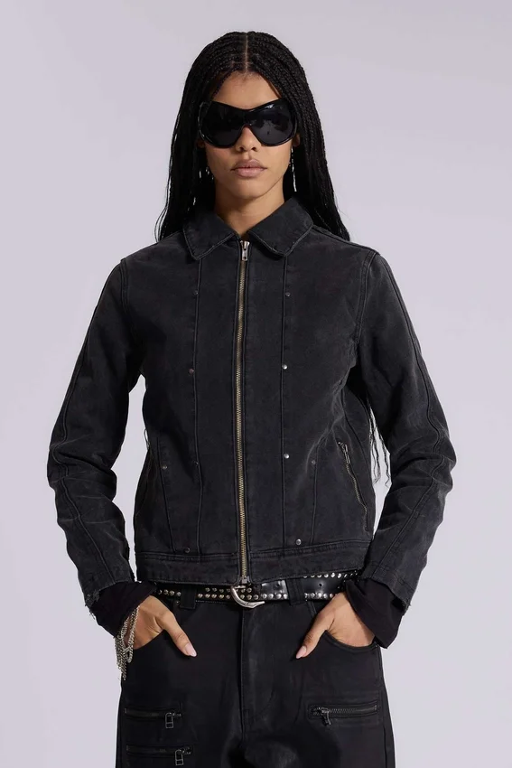Denimjas met studs