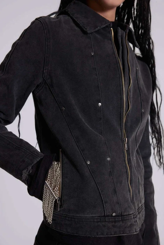 Denimjas met studs