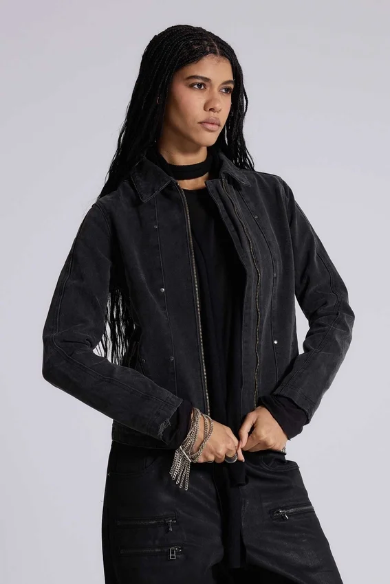 Denimjas met studs